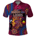 Custom NAIDOC Week Brisbane Lions Polo Shirt Australian Aboriginal Art