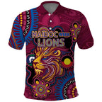 Custom NAIDOC Week Brisbane Lions Polo Shirt Australian Aboriginal Art