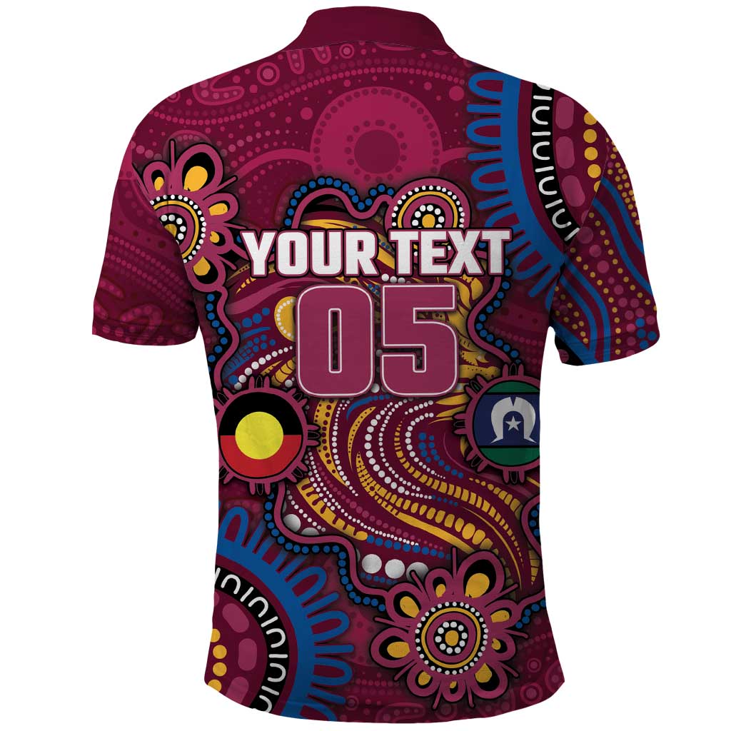 Custom NAIDOC Week Brisbane Lions Polo Shirt Australian Aboriginal Art