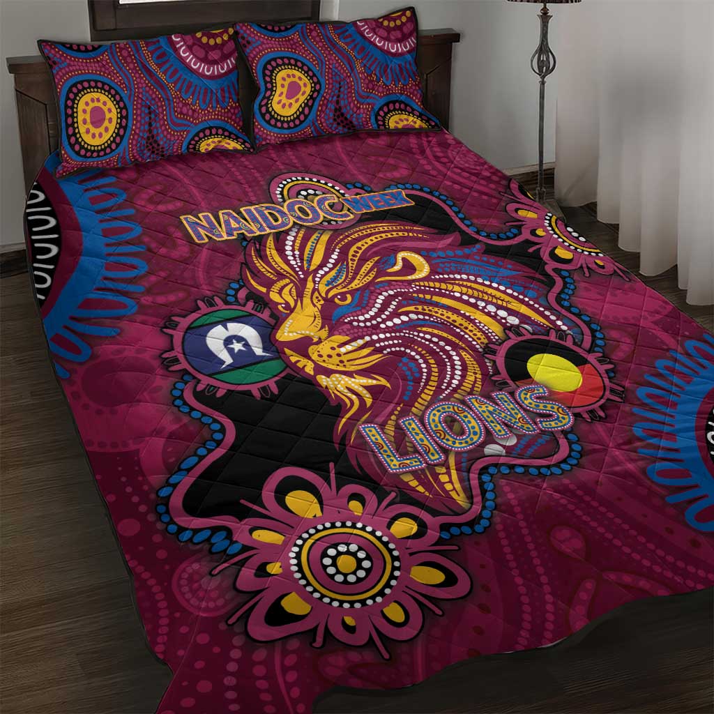 NAIDOC Week Brisbane Lions Quilt Bed Set Australian Aboriginal Art