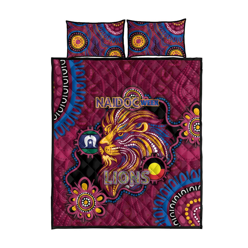NAIDOC Week Brisbane Lions Quilt Bed Set Australian Aboriginal Art