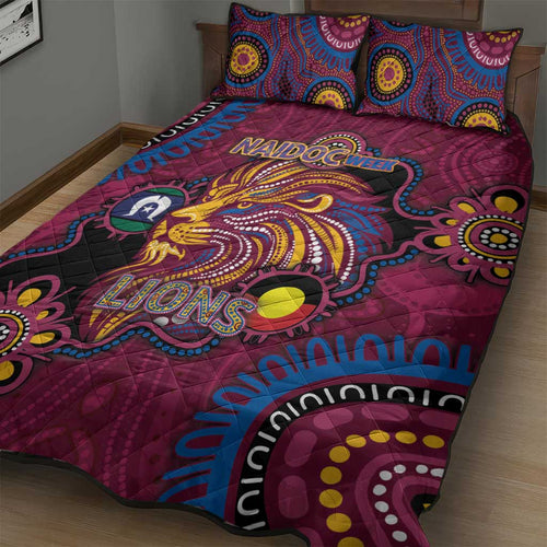 NAIDOC Week Brisbane Lions Quilt Bed Set Australian Aboriginal Art