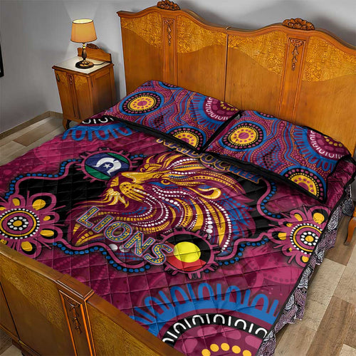 NAIDOC Week Brisbane Lions Quilt Bed Set Australian Aboriginal Art