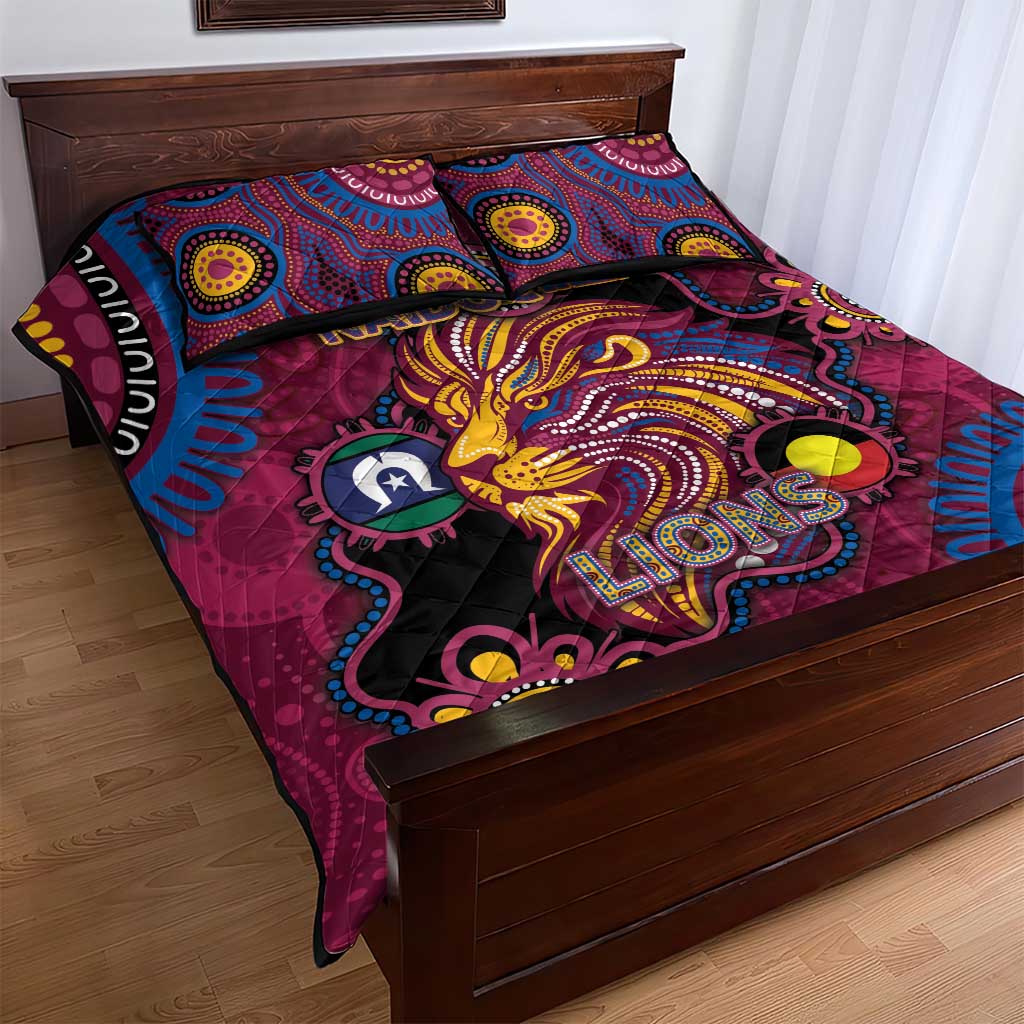 NAIDOC Week Brisbane Lions Quilt Bed Set Australian Aboriginal Art