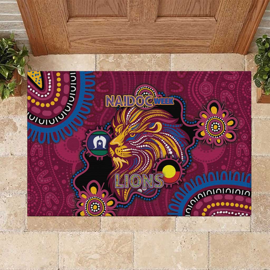 NAIDOC Week Brisbane Lions Rubber Doormat Australian Aboriginal Art