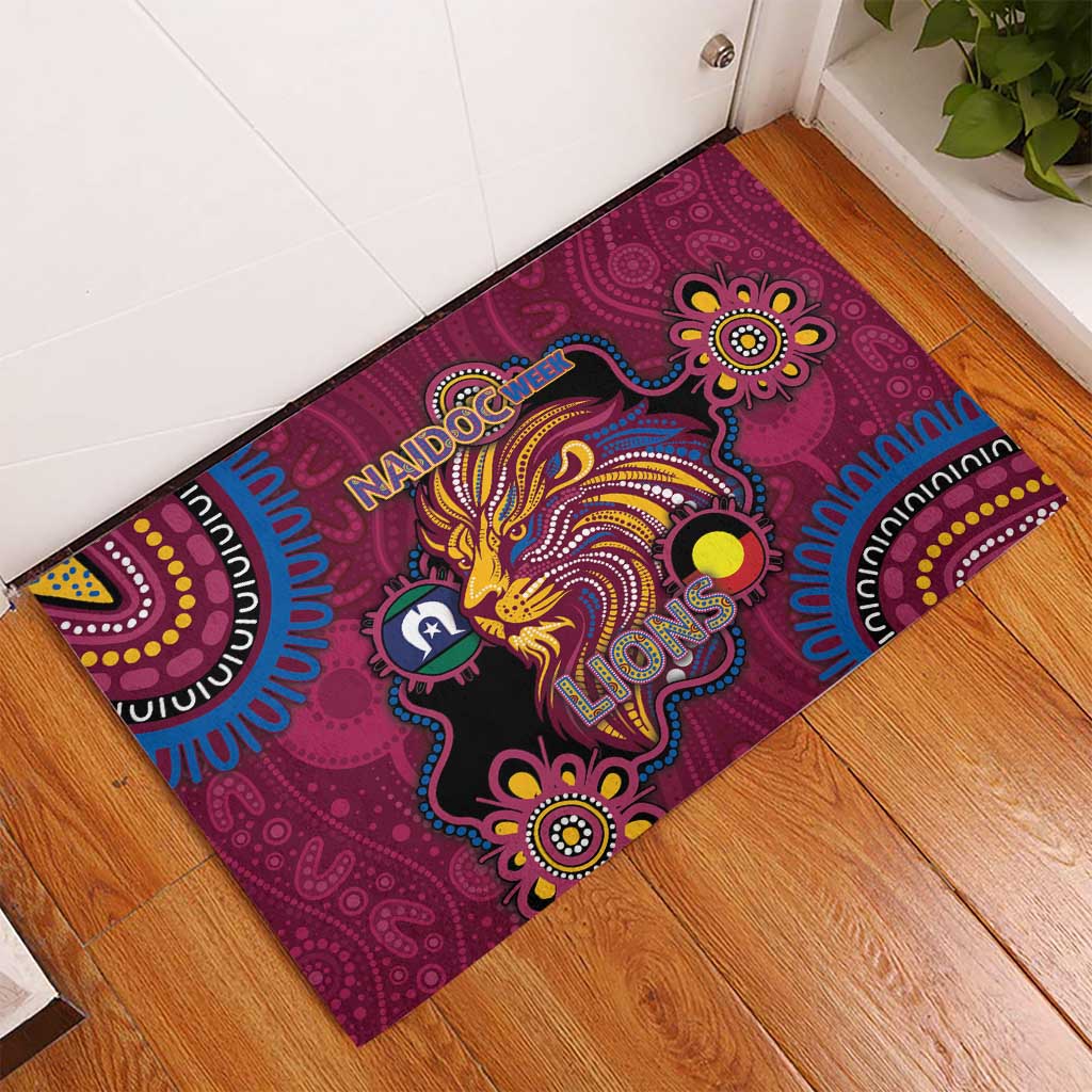 NAIDOC Week Brisbane Lions Rubber Doormat Australian Aboriginal Art