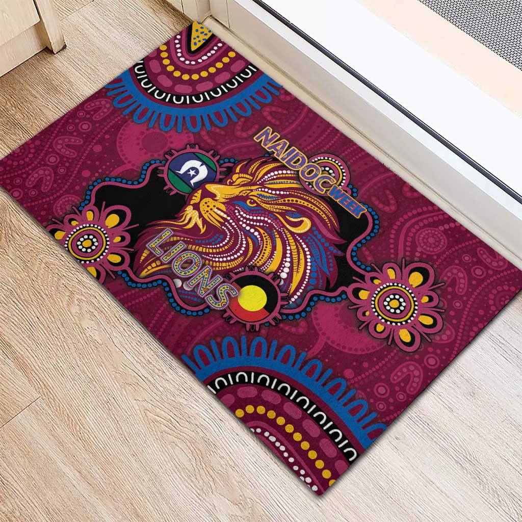 NAIDOC Week Brisbane Lions Rubber Doormat Australian Aboriginal Art
