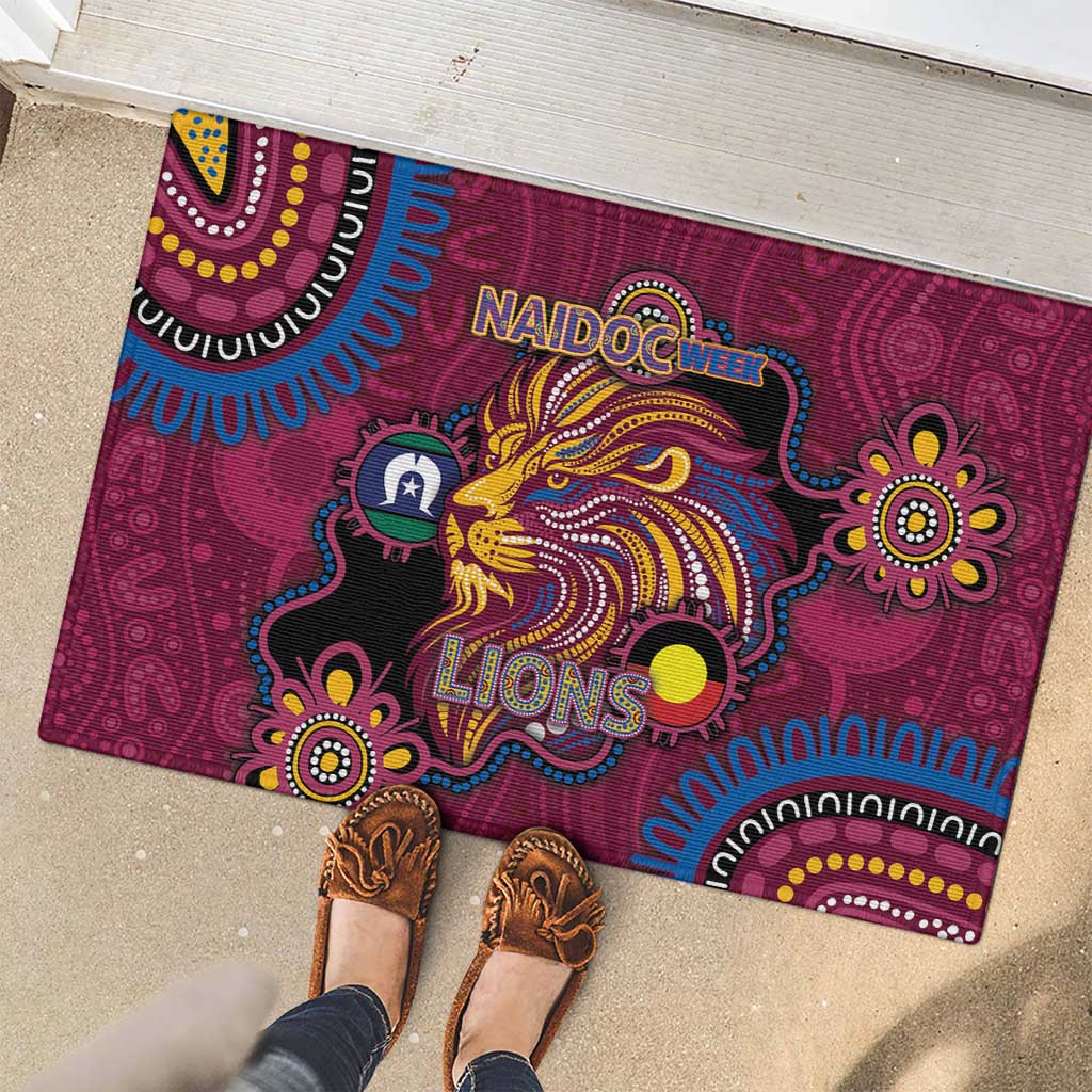 NAIDOC Week Brisbane Lions Rubber Doormat Australian Aboriginal Art