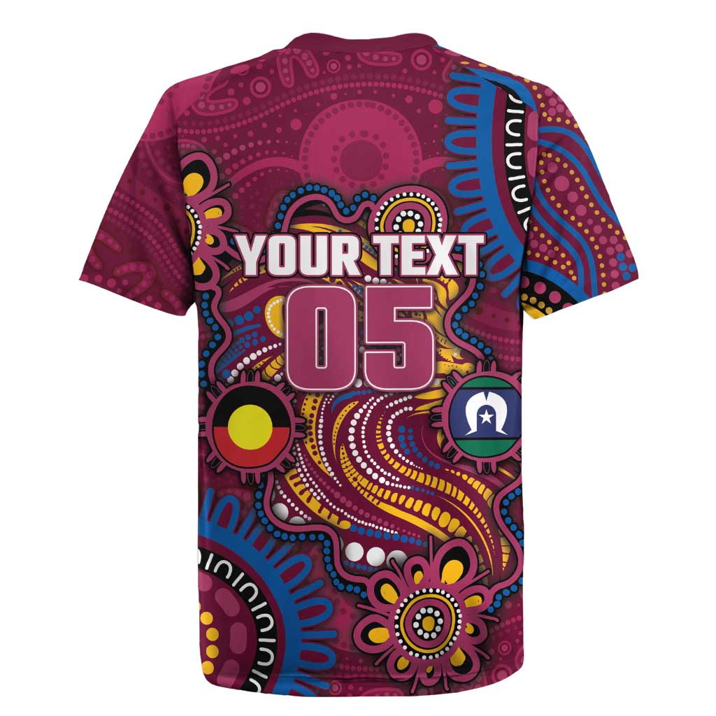 Custom NAIDOC Week Brisbane Lions Rugby Jersey Australian Aboriginal Art
