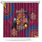 NAIDOC Week Brisbane Lions Shower Curtain Australian Aboriginal Art