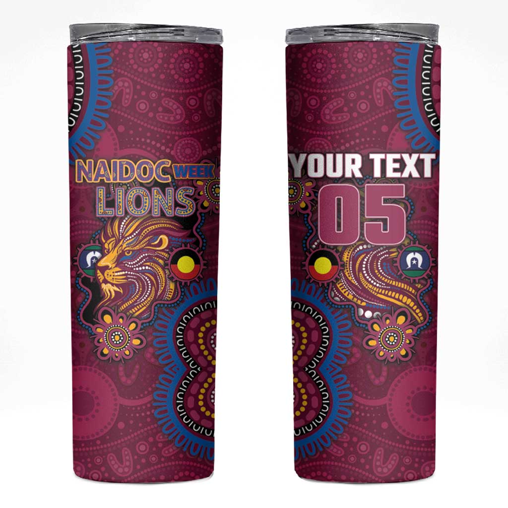 Custom NAIDOC Week Brisbane Lions Skinny Tumbler Australian Aboriginal Art