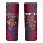 Custom NAIDOC Week Brisbane Lions Skinny Tumbler Australian Aboriginal Art
