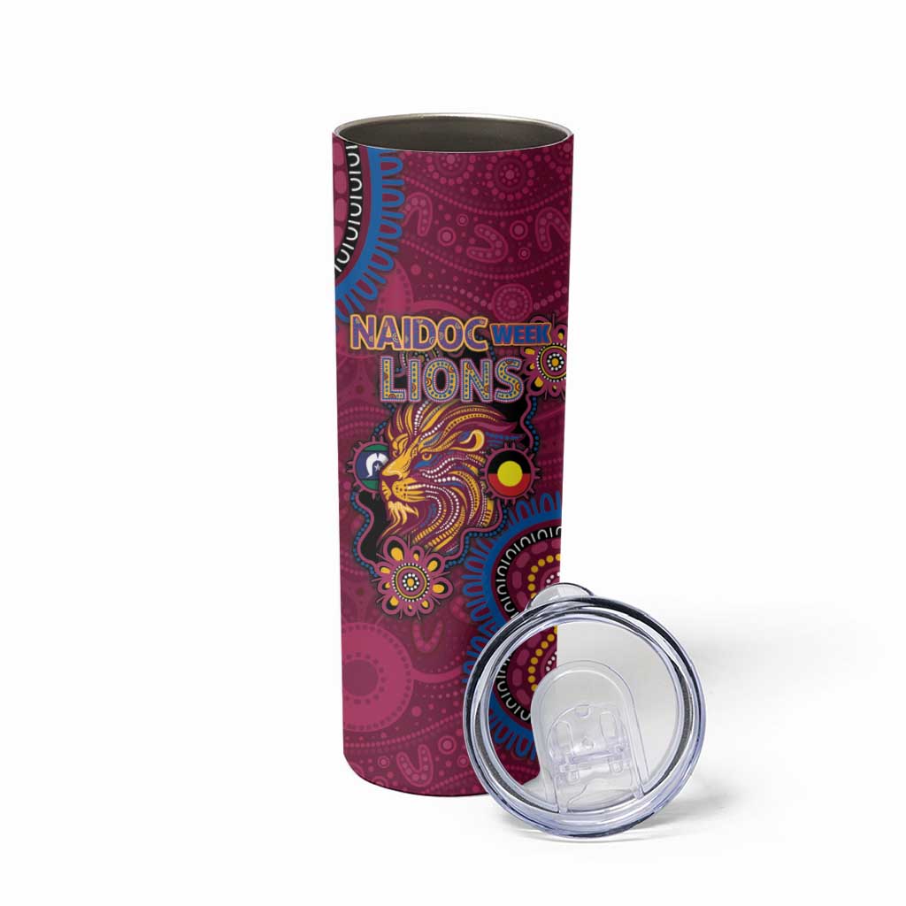 Custom NAIDOC Week Brisbane Lions Skinny Tumbler Australian Aboriginal Art