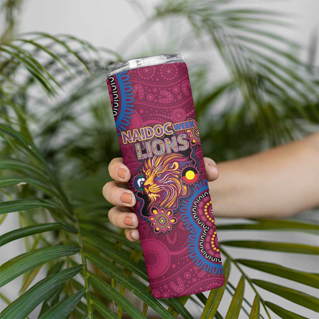 Custom NAIDOC Week Brisbane Lions Skinny Tumbler Australian Aboriginal Art