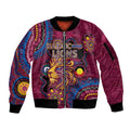 Custom NAIDOC Week Brisbane Lions Sleeve Zip Bomber Jacket Australian Aboriginal Art