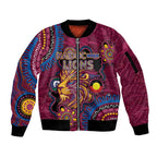 Custom NAIDOC Week Brisbane Lions Sleeve Zip Bomber Jacket Australian Aboriginal Art