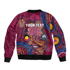 Custom NAIDOC Week Brisbane Lions Sleeve Zip Bomber Jacket Australian Aboriginal Art