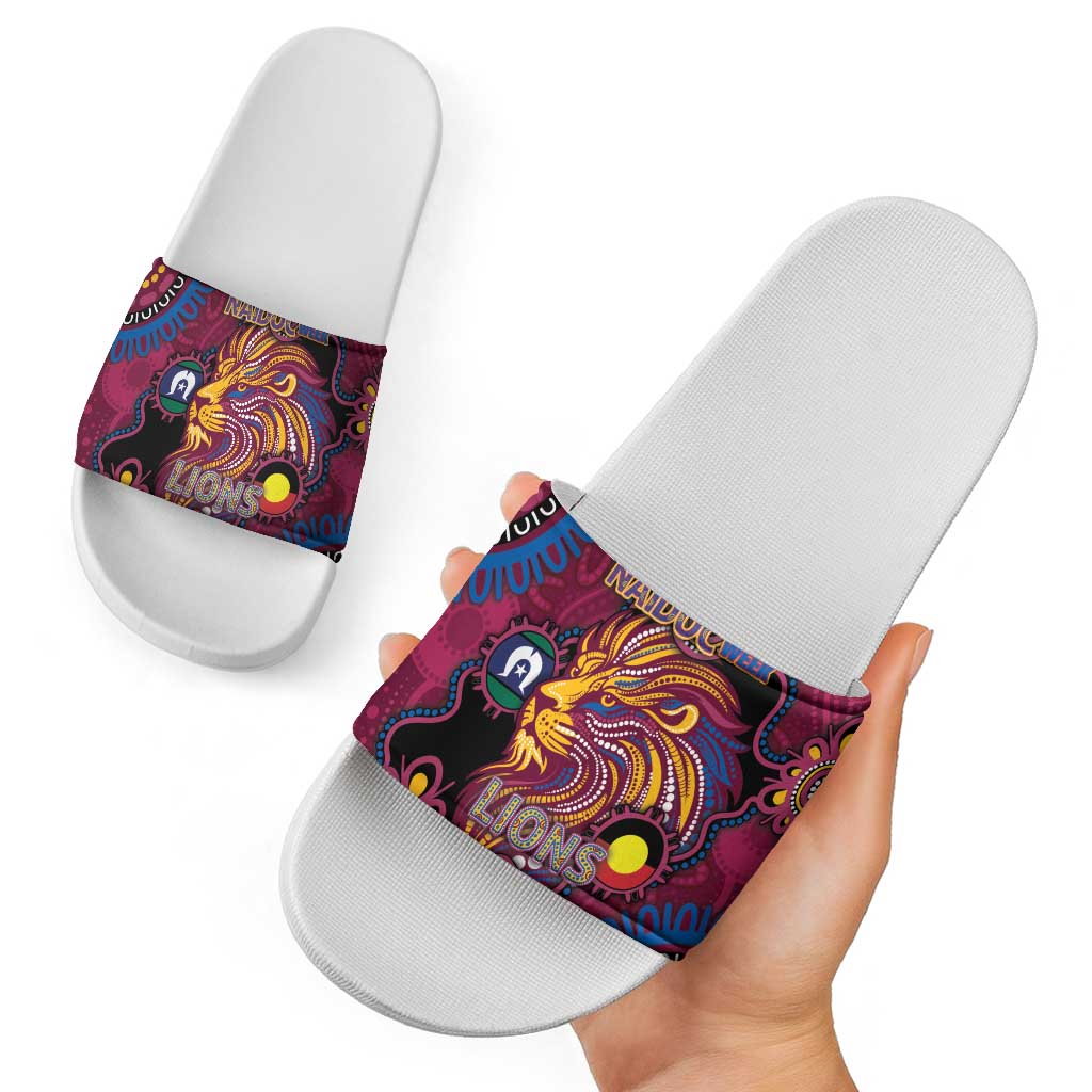 NAIDOC Week Brisbane Lions Slide Sandals Australian Aboriginal Art