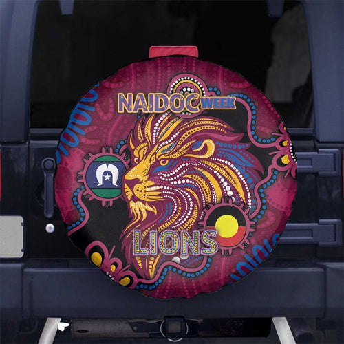 NAIDOC Week Brisbane Lions Spare Tire Cover Australian Aboriginal Art