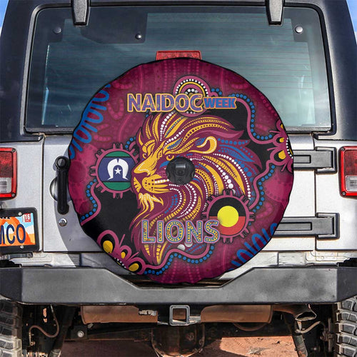 NAIDOC Week Brisbane Lions Spare Tire Cover Australian Aboriginal Art