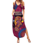 Custom NAIDOC Week Brisbane Lions Summer Maxi Dress Australian Aboriginal Art
