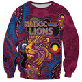 Custom NAIDOC Week Brisbane Lions Sweatshirt Australian Aboriginal Art