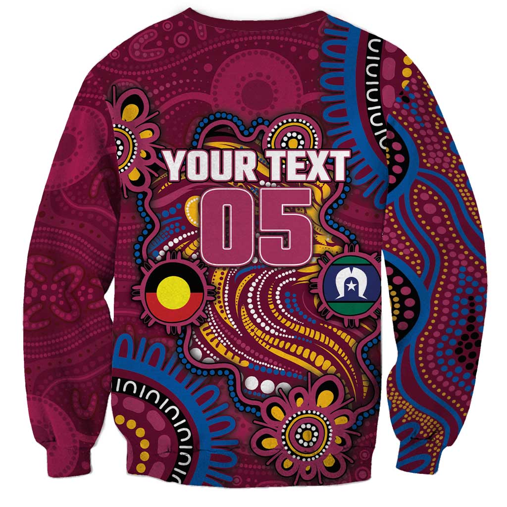 Custom NAIDOC Week Brisbane Lions Sweatshirt Australian Aboriginal Art