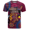 Custom NAIDOC Week Brisbane Lions T Shirt Australian Aboriginal Art