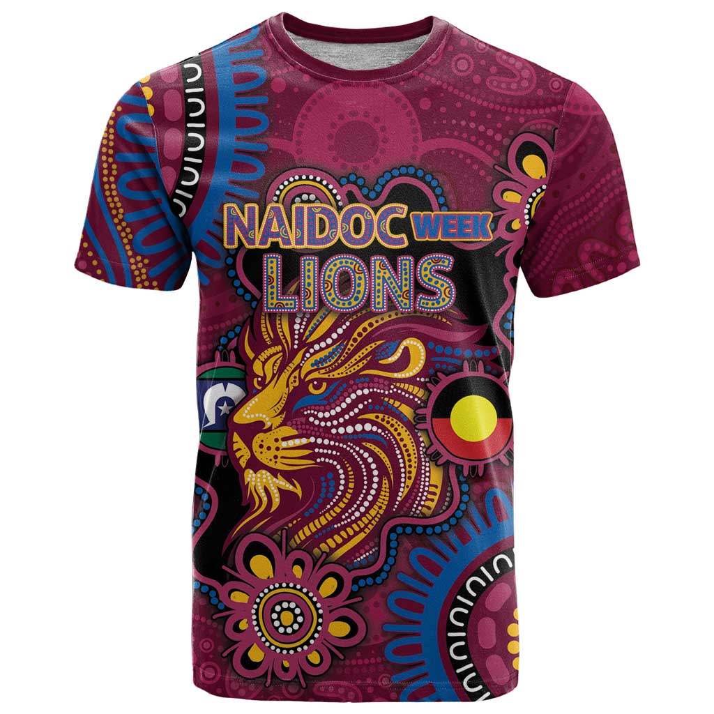 Custom NAIDOC Week Brisbane Lions T Shirt Australian Aboriginal Art