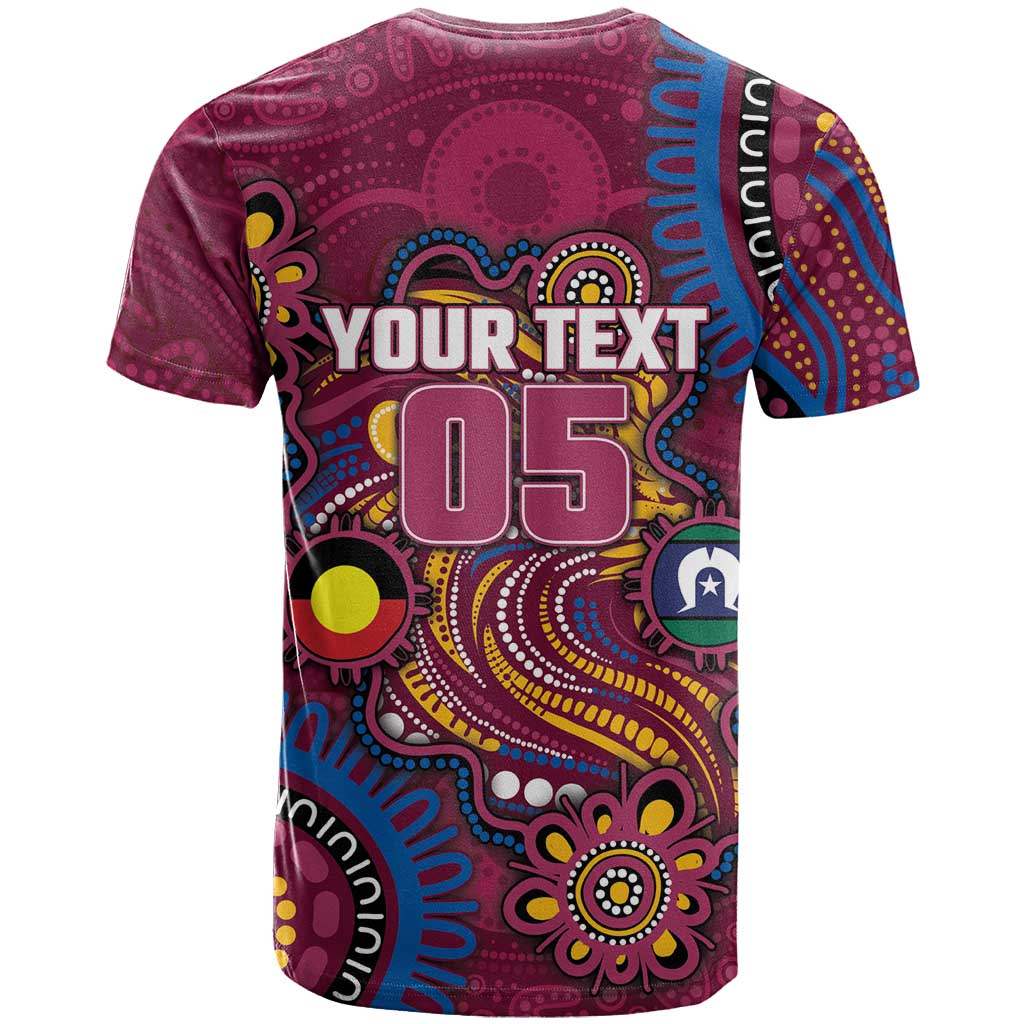Custom NAIDOC Week Brisbane Lions T Shirt Australian Aboriginal Art