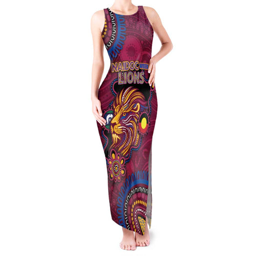 Custom NAIDOC Week Brisbane Lions Tank Maxi Dress Australian Aboriginal Art