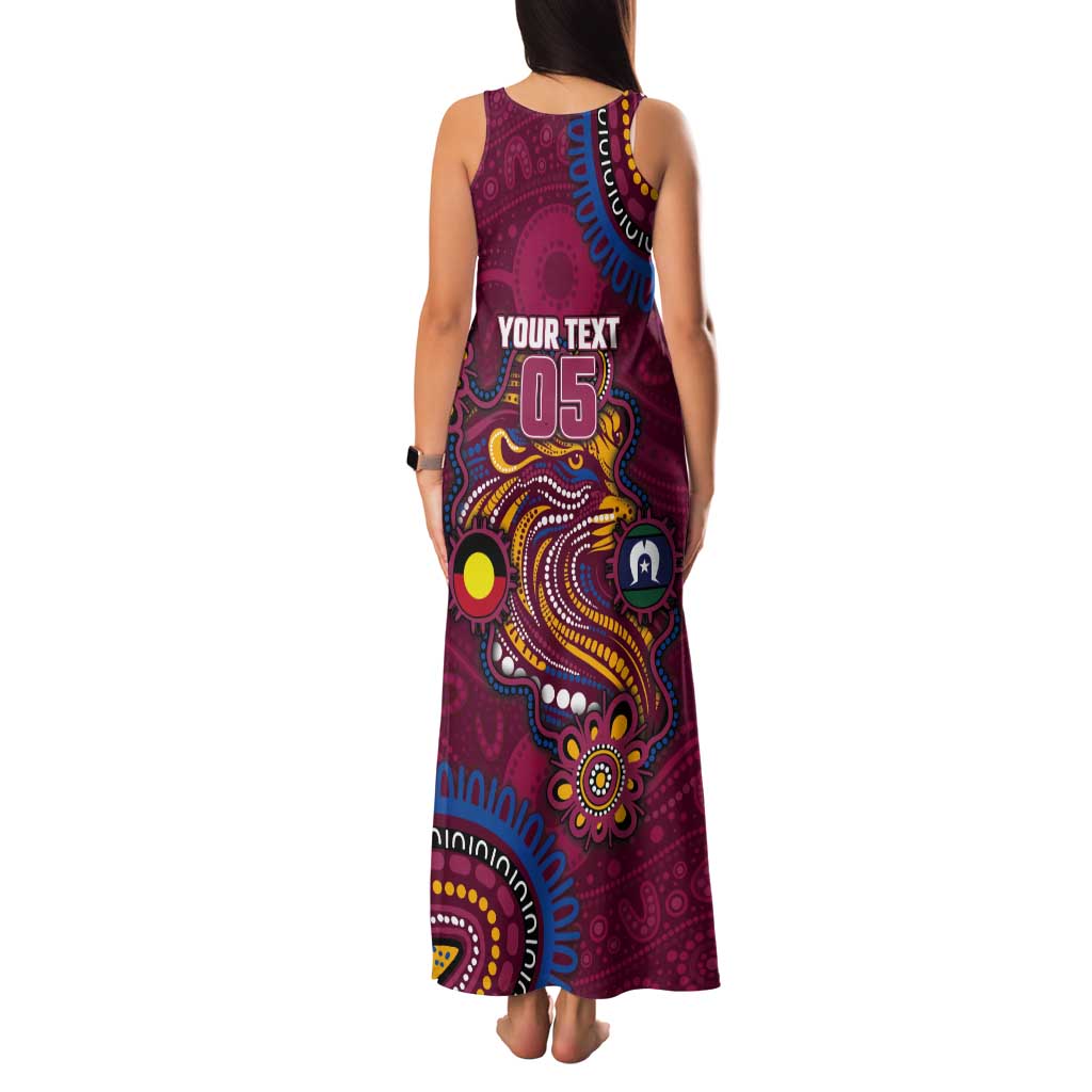 Custom NAIDOC Week Brisbane Lions Tank Maxi Dress Australian Aboriginal Art
