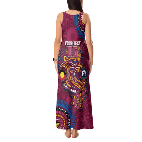Custom NAIDOC Week Brisbane Lions Tank Maxi Dress Australian Aboriginal Art