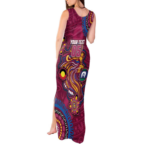 Custom NAIDOC Week Brisbane Lions Tank Maxi Dress Australian Aboriginal Art