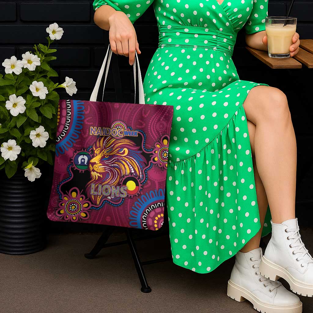 NAIDOC Week Brisbane Lions Tote Bag Australian Aboriginal Art