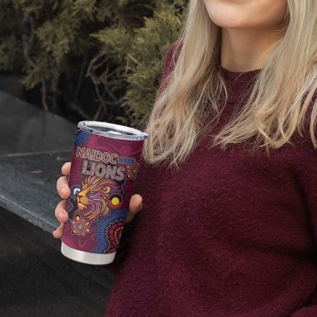 Custom NAIDOC Week Brisbane Lions Tumbler Cup Australian Aboriginal Art