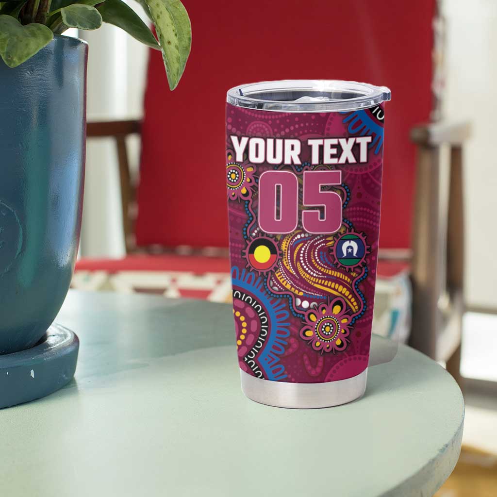 Custom NAIDOC Week Brisbane Lions Tumbler Cup Australian Aboriginal Art