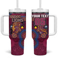 Custom NAIDOC Week Brisbane Lions Tumbler With Handle Australian Aboriginal Art
