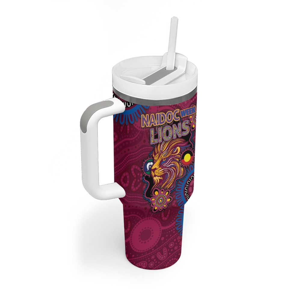 Custom NAIDOC Week Brisbane Lions Tumbler With Handle Australian Aboriginal Art