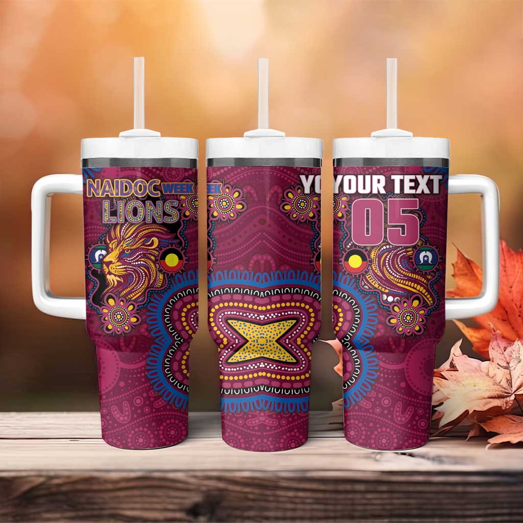Custom NAIDOC Week Brisbane Lions Tumbler With Handle Australian Aboriginal Art
