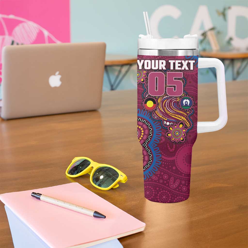 Custom NAIDOC Week Brisbane Lions Tumbler With Handle Australian Aboriginal Art