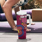 Custom NAIDOC Week Brisbane Lions Tumbler With Handle Australian Aboriginal Art
