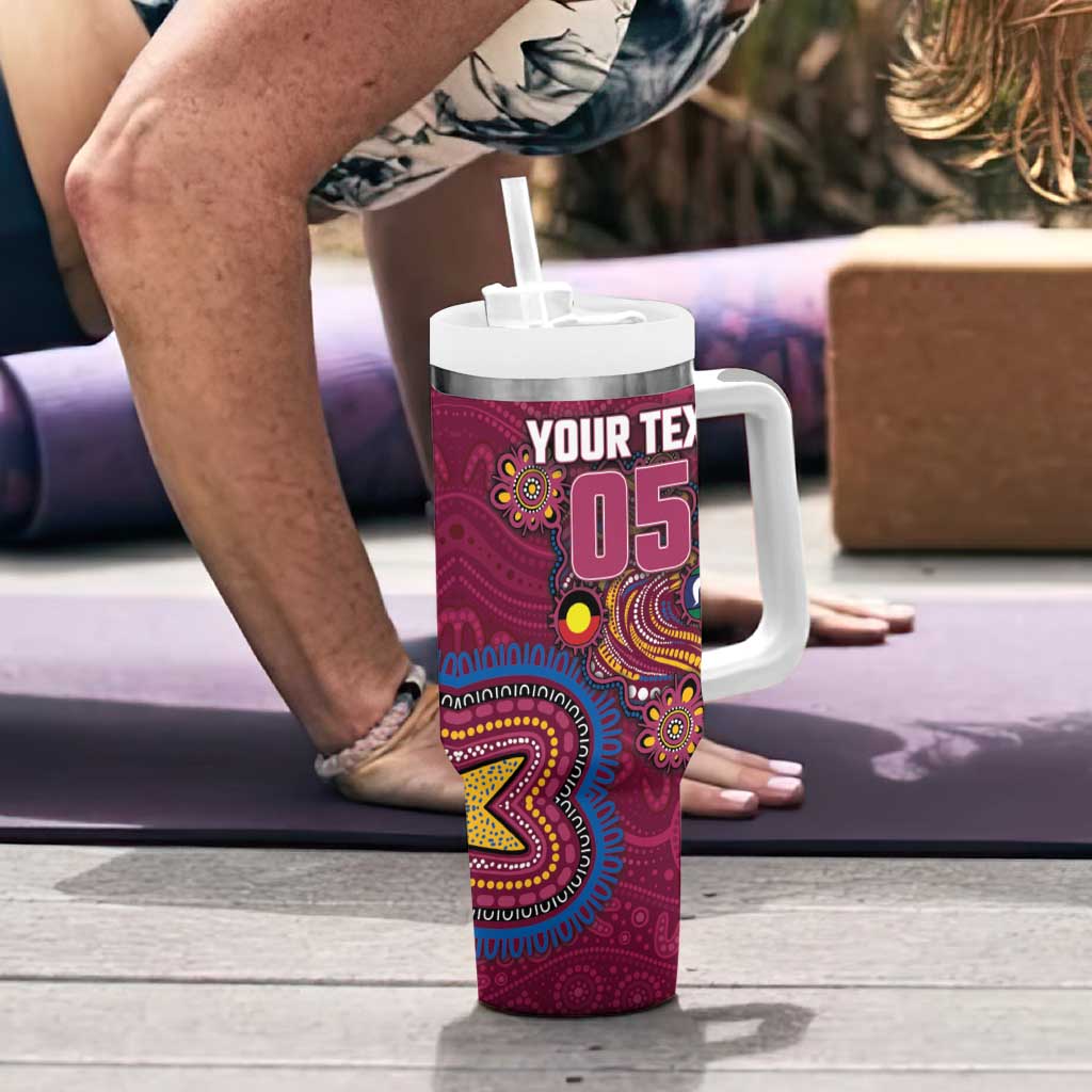 Custom NAIDOC Week Brisbane Lions Tumbler With Handle Australian Aboriginal Art