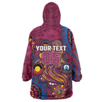 Custom NAIDOC Week Brisbane Lions Wearable Blanket Hoodie Australian Aboriginal Art