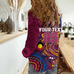 Custom NAIDOC Week Brisbane Lions Women Casual Shirt Australian Aboriginal Art