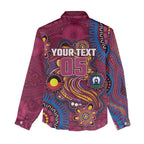 Custom NAIDOC Week Brisbane Lions Women Casual Shirt Australian Aboriginal Art