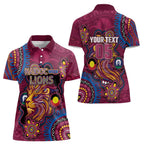 Custom NAIDOC Week Brisbane Lions Women Polo Shirt Australian Aboriginal Art