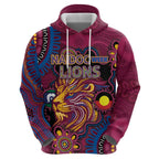 Custom NAIDOC Week Brisbane Lions Zip Hoodie Australian Aboriginal Art