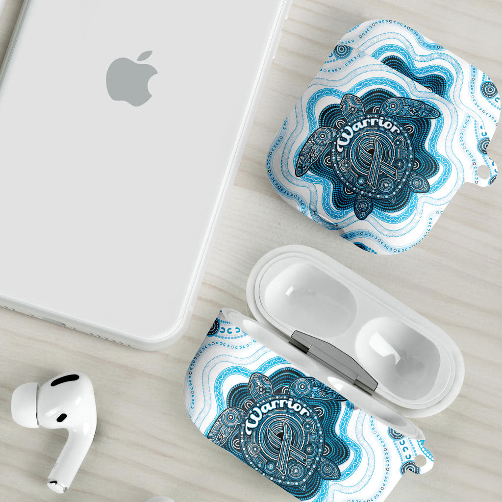Prostate Cancer Awareness Month AirPods Case Warrior Ribbon Turtle Dot Art Pattern