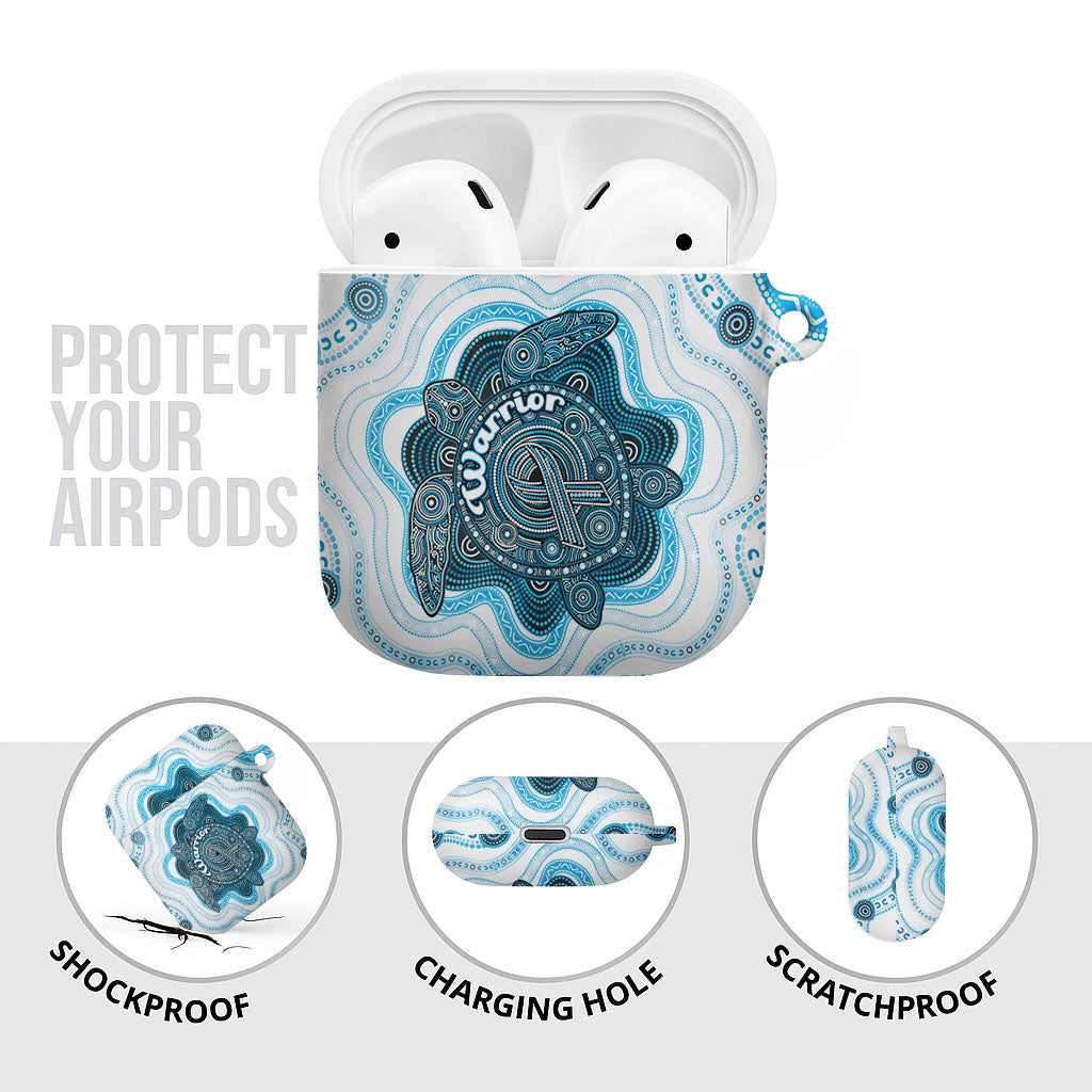 Prostate Cancer Awareness Month AirPods Case Warrior Ribbon Turtle Dot Art Pattern